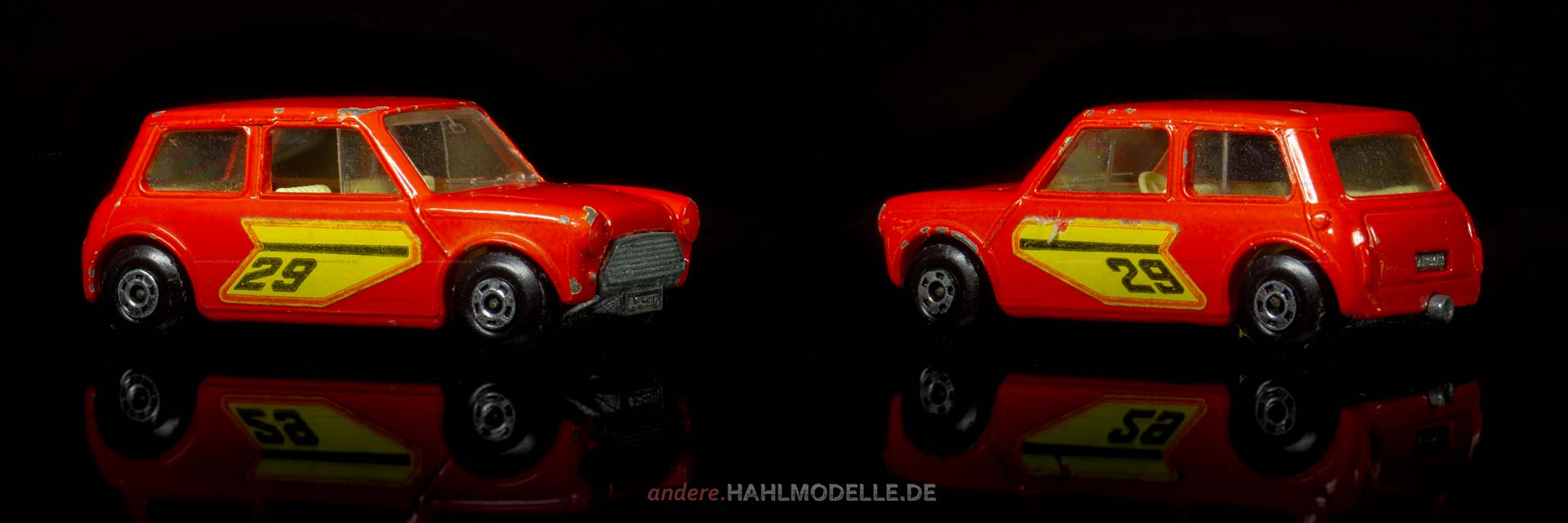 BMC Mini | Kleinwagen | Lesney Products & Co. Ltd. | Matchbox Superfast Racing Mini | www.andere.hahlmodelle.de