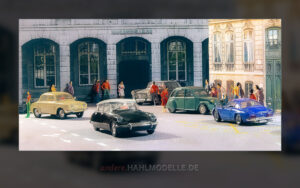 Renault Dauphine, Citroën DS 19, Peugeot 404, Citroën 2 CV und Renault Alpine A 110