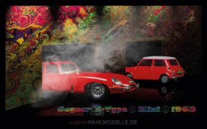 hahlmodelle.de | Automobildesign 1960-1969: Jaguar E-Type, Coupé und BMC Mini Cooper, Kleinwagen